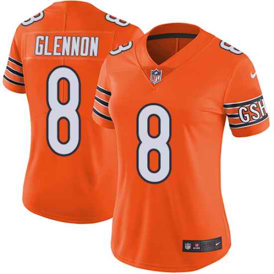 Nike Bears #8 Mike Glennon Orange Womens Stitched NFL Limited Rush Jersey